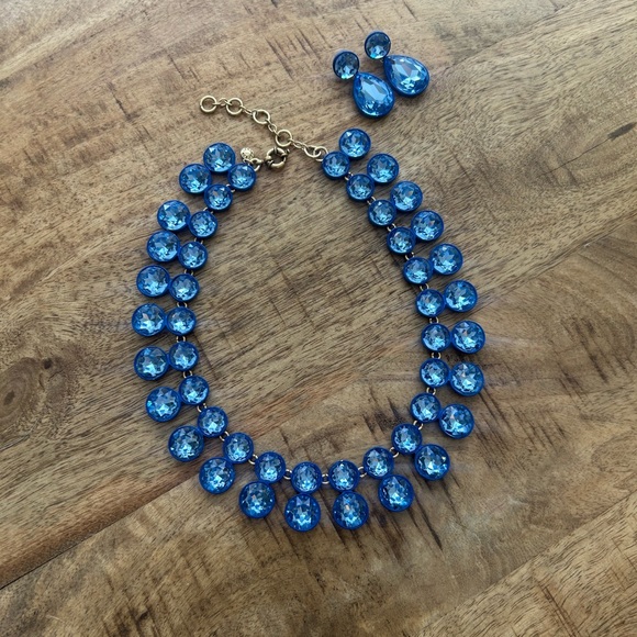 J. Crew Jewelry - J. Crew Vibrant Blue Necklace and Earring Set